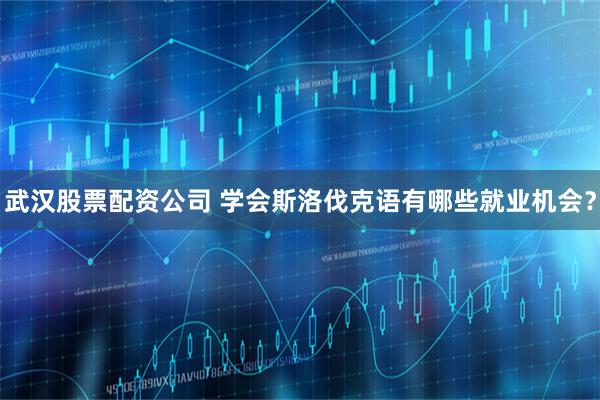 武汉股票配资公司 学会斯洛伐克语有哪些就业机会？